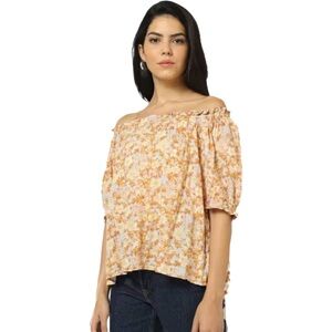 GAP NWT Floral Off Shoulder Short Sleeve Cotton Peasant Blouse – Medium 🌸